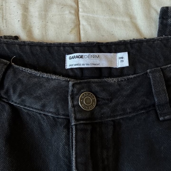 GARAGE Denim 90's Straight Style Black Jeans - Picture 2 of 5